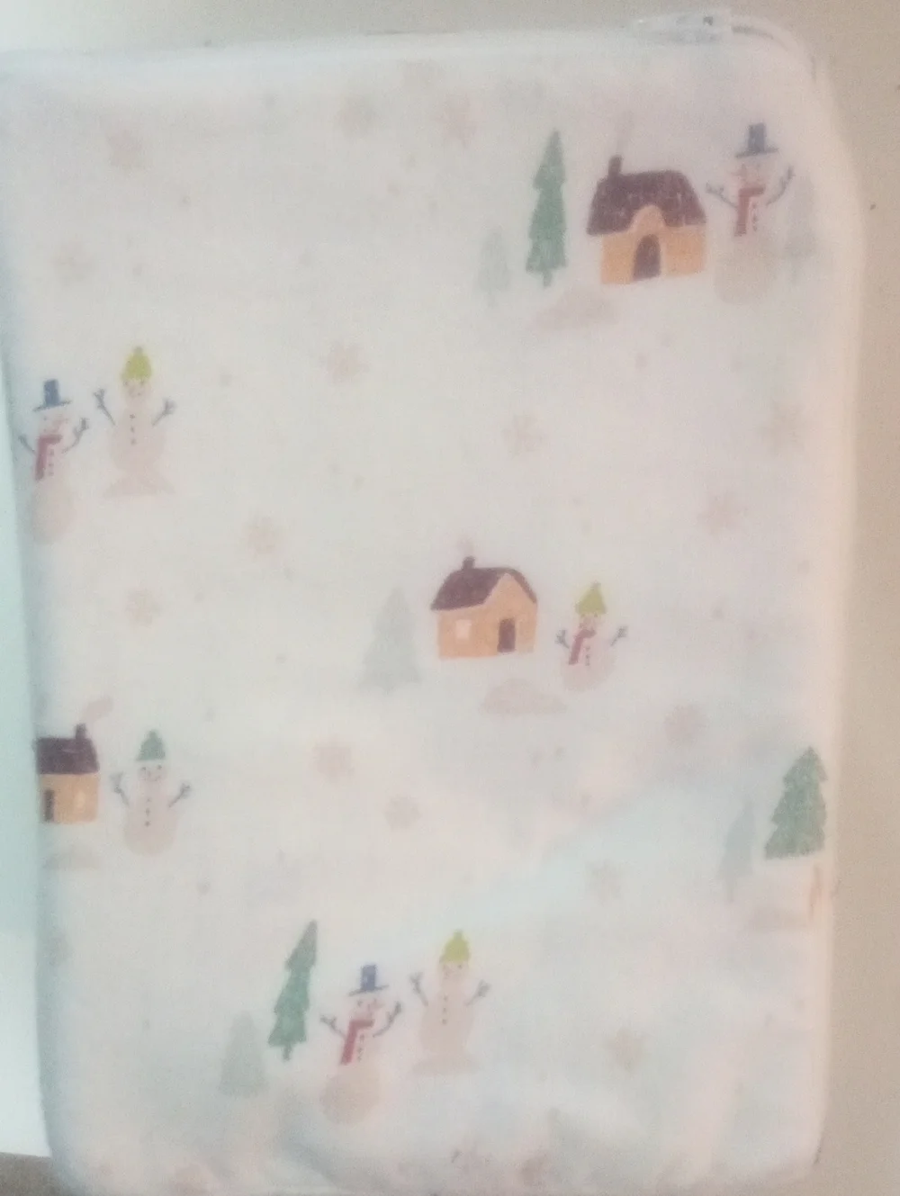 Cuddl Duds Heavyweight Flannel Queen Sheet Set NWT $90 White with Winter Print